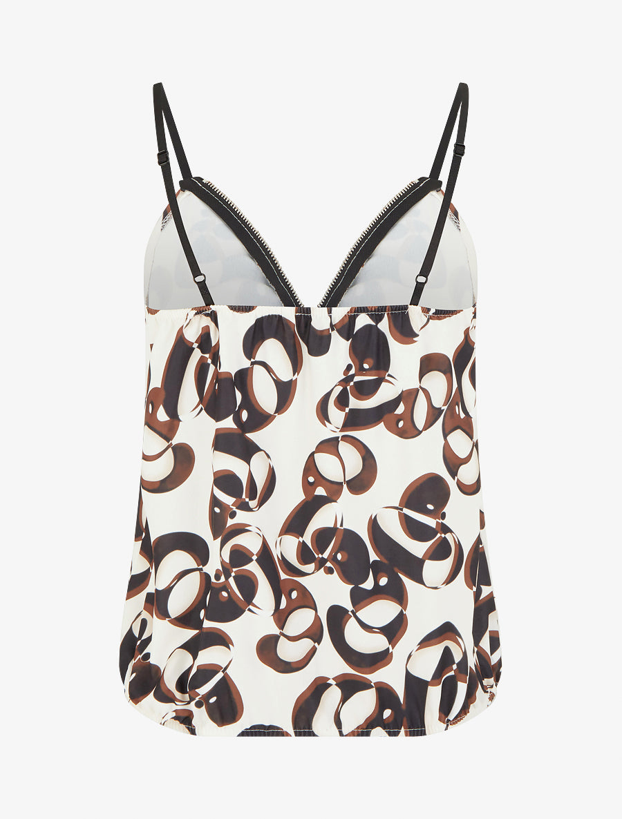 Caraco zippé imprimé graphique - Noir - 2