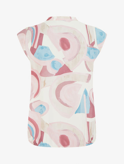 Top boule sans manches à imprimé graphique - Rose - 2