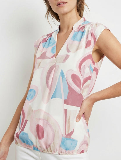 Top boule fluide col fendu - Rose