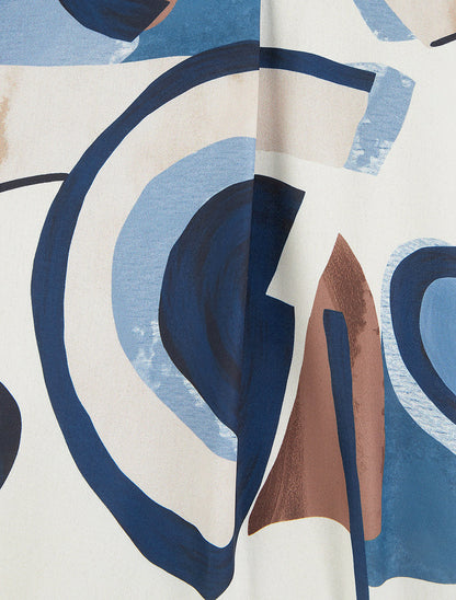 Top boule sans manches à imprimé graphique - Marine - 3