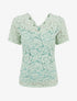 Top en dentelle à manches courtes - Vert clair - 1