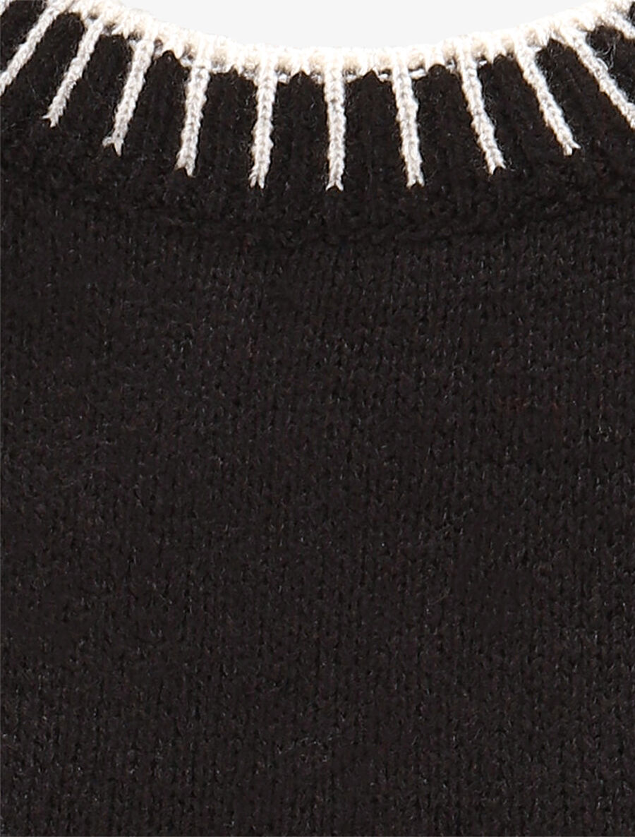 Pull uni asymétrique - Noir - 3