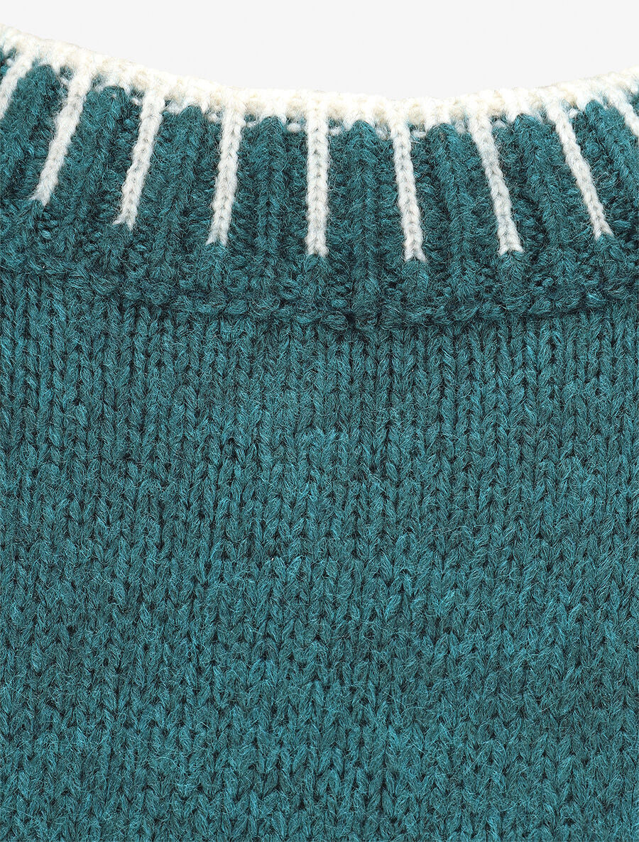 Pull uni asymétrique - Bleu canard - 3