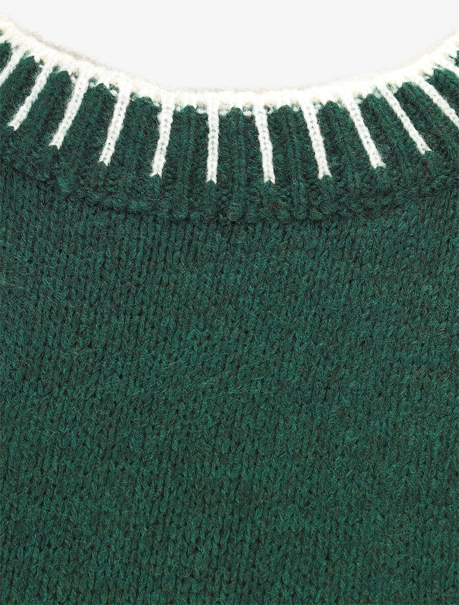Pull uni asymétrique - Vert sapin - 3