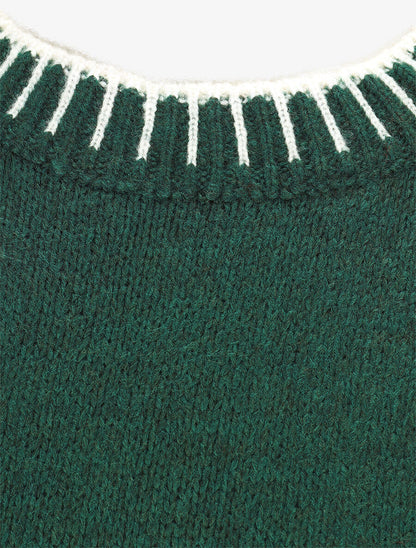 Pull uni asymétrique - Vert sapin - 3
