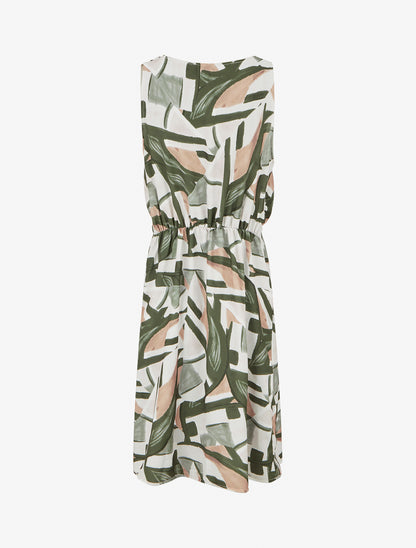 Robe droite à taille élastiquée - Kaki - 2