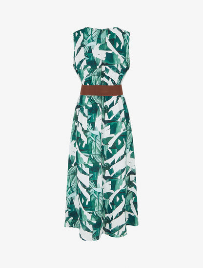 Robe sans manches imprimé fantaisie - Vert - 2