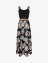 Robe imprimé feuillage à bretelles stylisées - Noir - 1