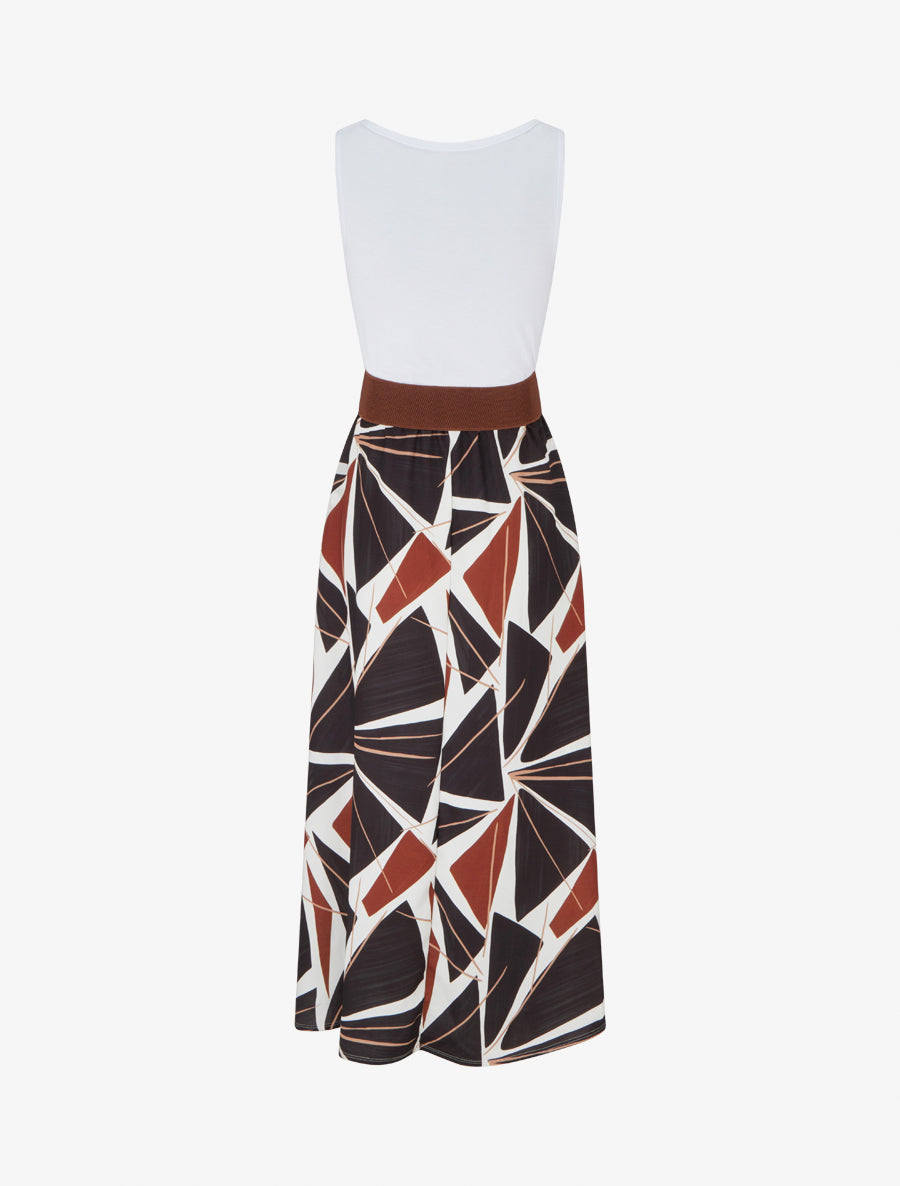 Robe longue sans manches imprimé graphique - Noir - 2