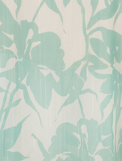 Jupe longue imprimé floral à rayures irisées - Vert d&