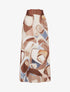 Jupe longue imprimé abstrait à taille fantaisie - Beige foncé - 1