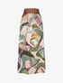 Jupe longue imprimé abstrait à taille fantaisie - Kaki - 1