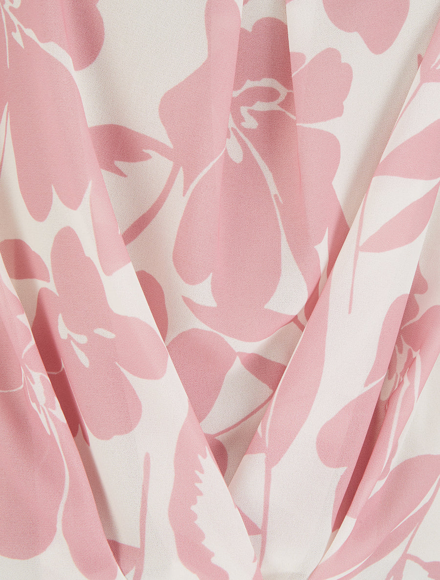 Top en voile imprimé floral - Rose - 3