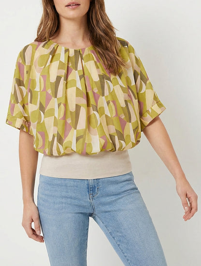 Top fluide manches chauve-souris - Vert olive