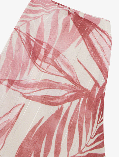 Robe imprimé feuillage à rayures irisés - Vieux rose - 3