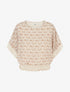 Top imprimé fantaisie à manches chauves-souris - Beige - 1