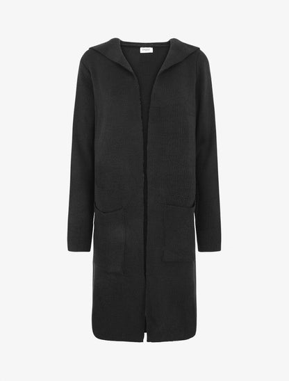 Gilet ouvert uni à poches plaquées - Noir - 1