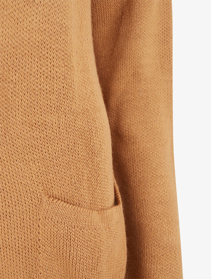 Gilet ouvert uni à poches plaquées - Camel - 3