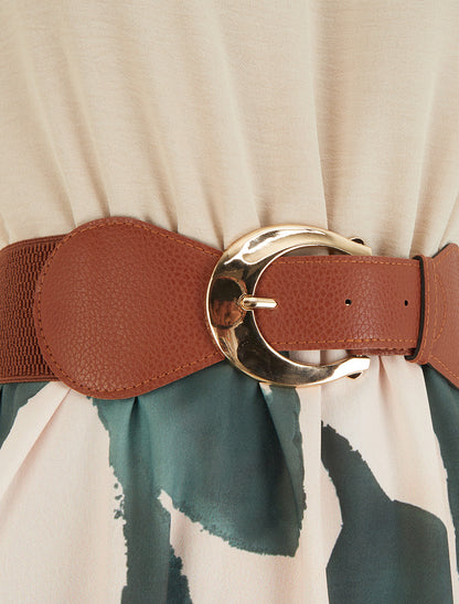 Robe à bretelles chaînes imprimé graphique - Vert foncé - 3