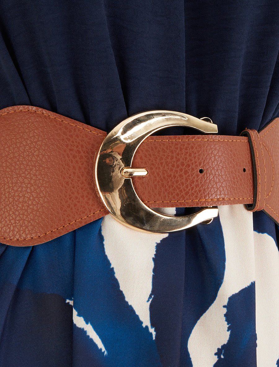 Robe à bretelles chaînes imprimé graphique - Marine - 3