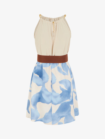 Robe à bretelles chaînes imprimé graphique - Bleu ciel - 2