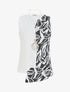 Top asymétrique sans manches imprimé abstrait - Noir - 1