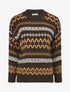 Pull en maille imprimé fantaisie - Chocolat - 1