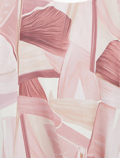 Top à nouer imprimé abstrait - Rose - 3