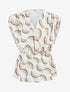 Top fluide à manches courtes stylisées - Beige - 1