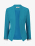 Veste droite à épaulettes - Turquoise - 1
