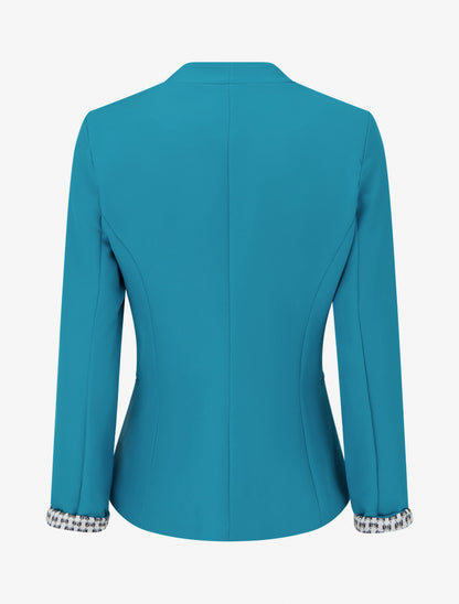 Veste droite à épaulettes - Turquoise - 2