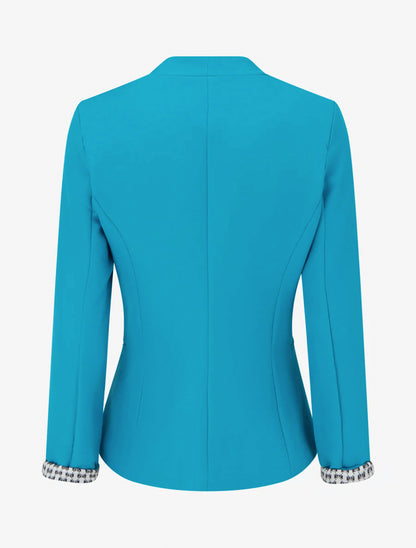 Veste droite col droit - Turquoise