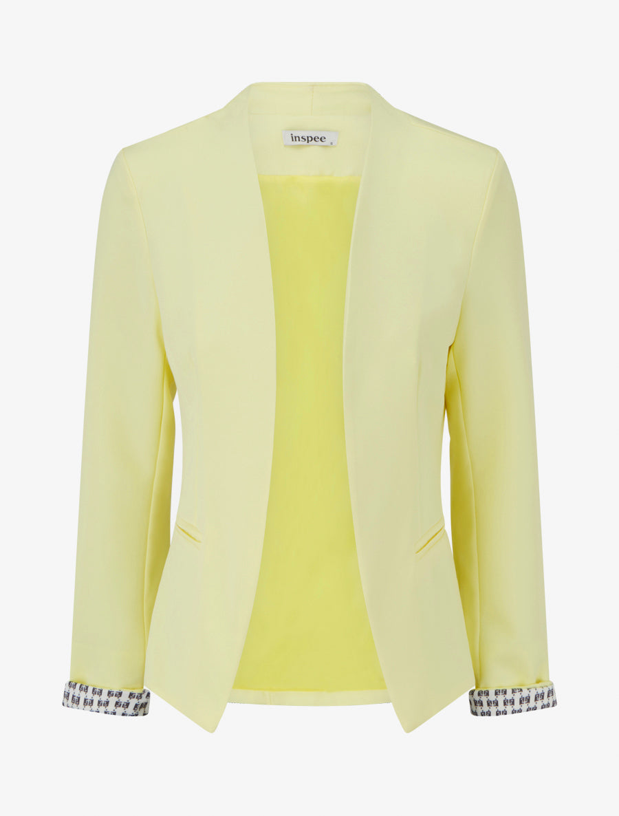 Veste droite à épaulettes - Jaune pastel - 1
