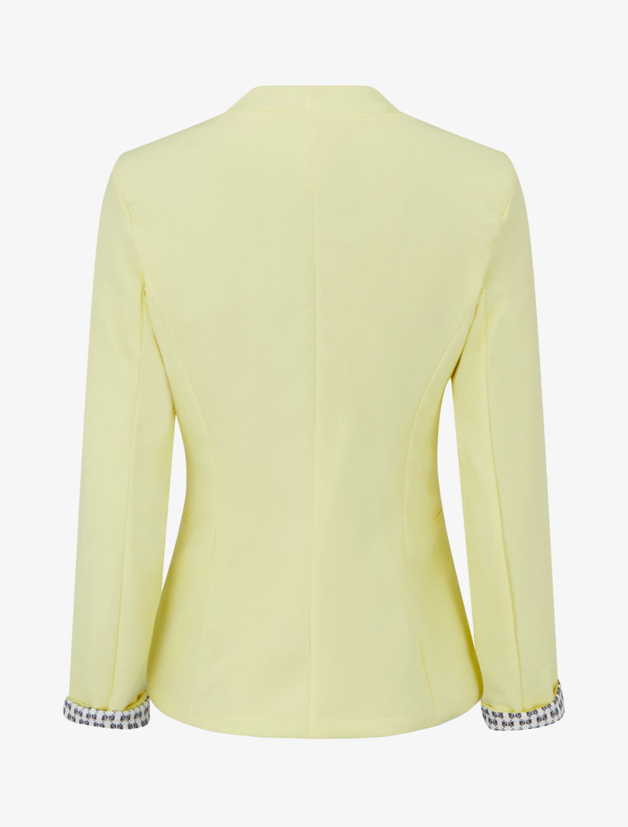 Veste droite à épaulettes - Jaune pastel - 2