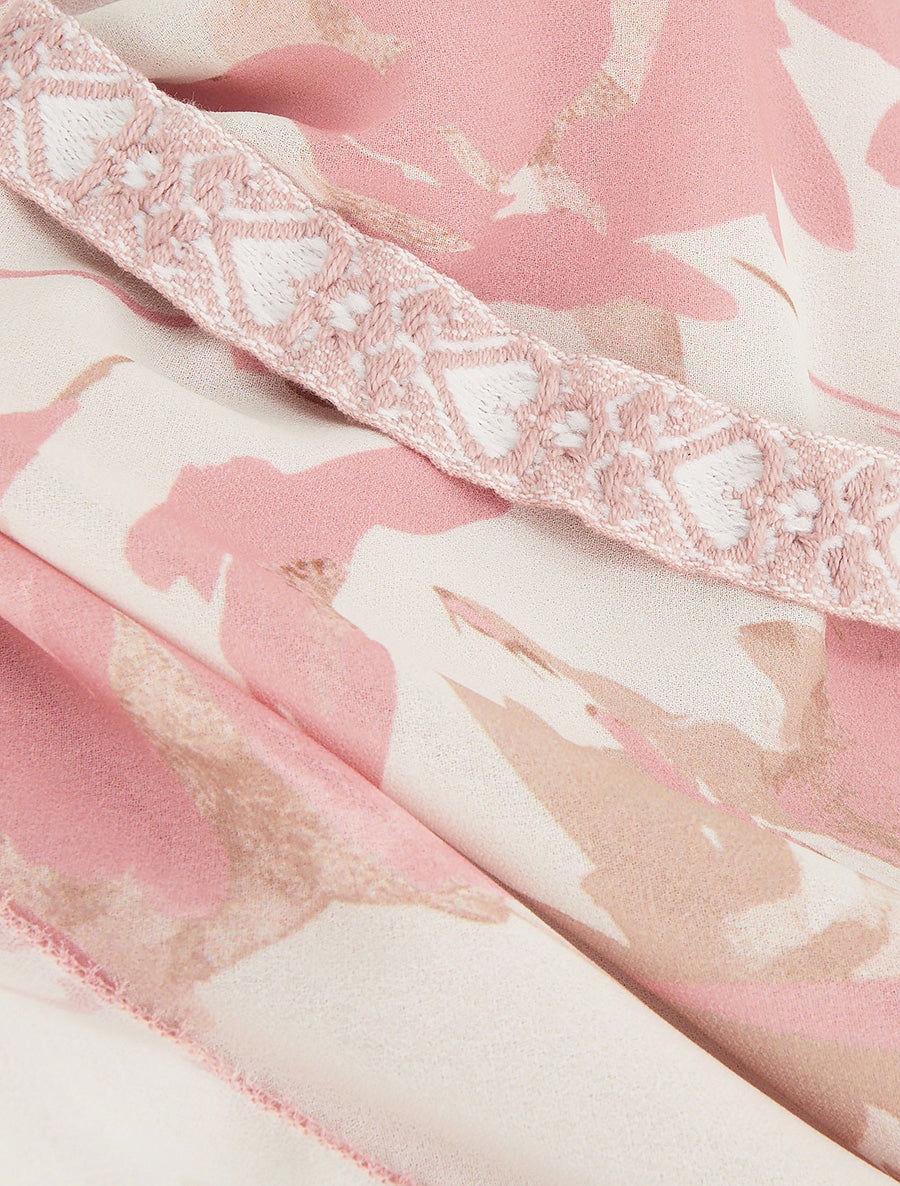 Caraco imprimé fleurs abstraites - Rose - 3
