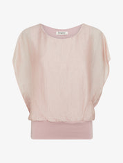 Top boule en tissu texturé - Rose - 1