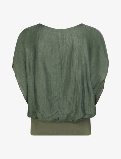 Top boule en tissu texturé - Kaki - 2