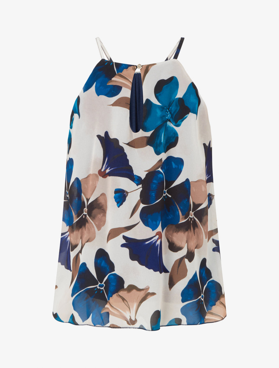 Top fluide imprimé floral - Marine - 2