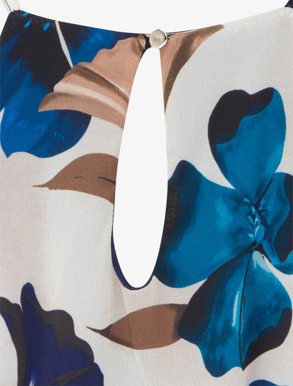 Top fluide imprimé floral - Marine - 3