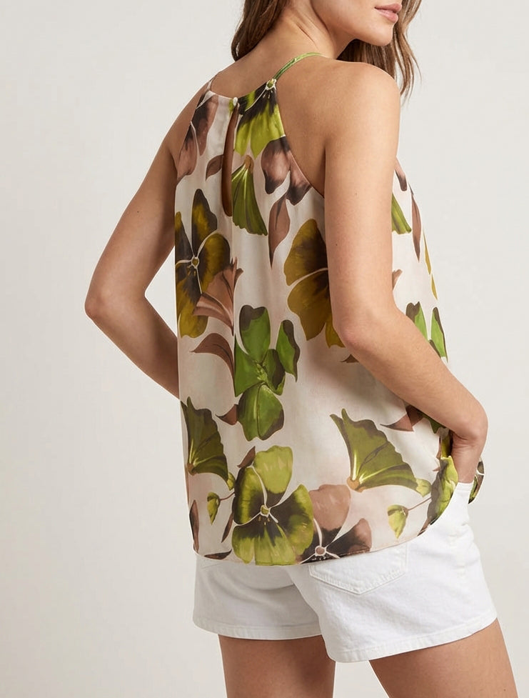 Top fluide encolure américaine - Vert