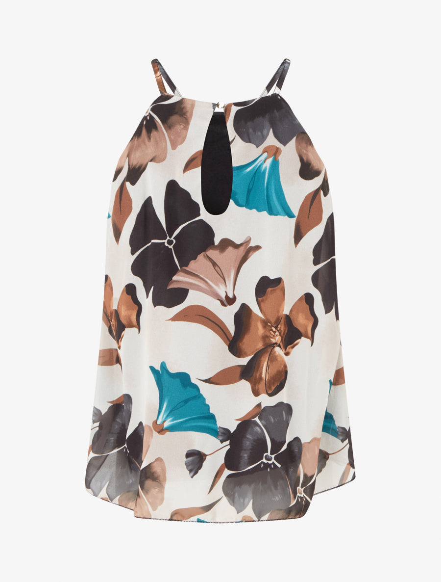 Top fluide imprimé floral - Noir - 2