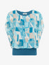 Top boule manches courtes imprimé graphique - Turquoise - 1