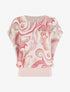 Top droit manches courtes imprimé arabesque - Rose - 1
