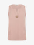 Top droit sans manches à bouton - Rose - 1