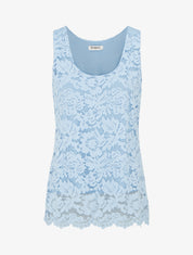 Top sans manches en dentelle à col U - Bleu ciel - 1