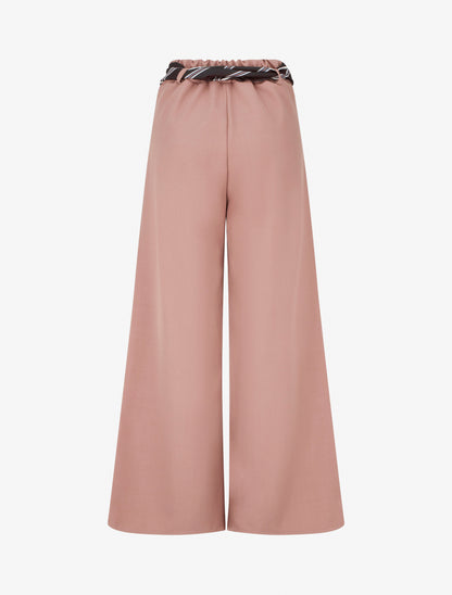 Pantalon ample à ceinture style foulard - Rose - 2