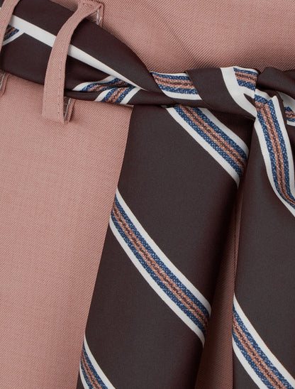 Pantalon ample à ceinture style foulard - Rose - 3