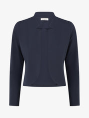 Veste courte à col cranté - Marine - 1