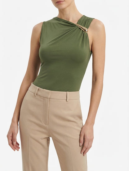 Body stretch col montant - Kaki