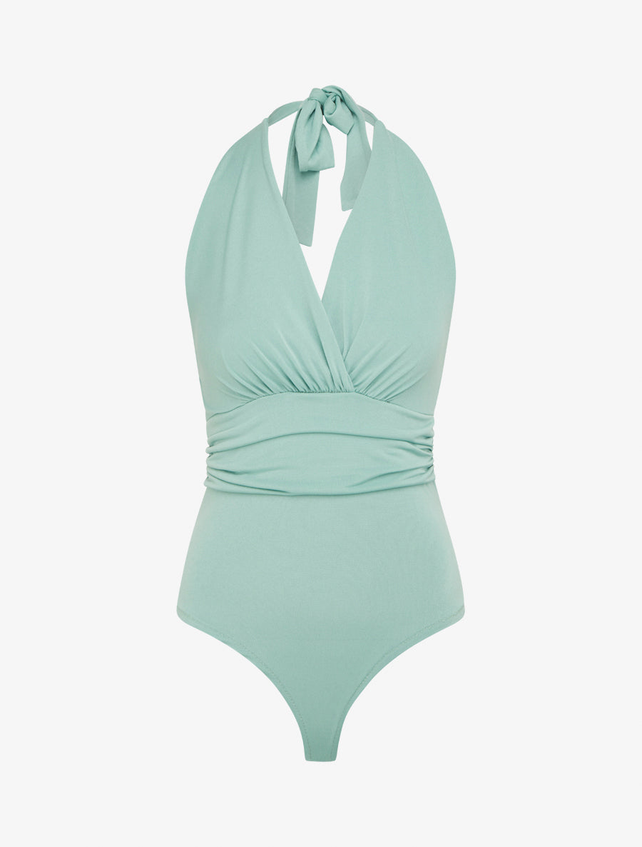 Body uni à dos nu - Vert d&